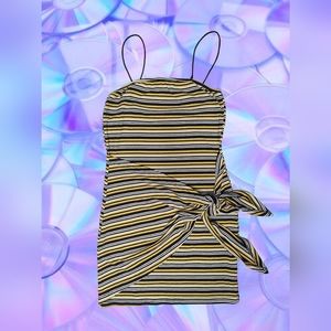 Spaghetti strap stripped body con dress